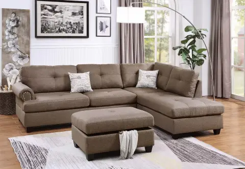 3-Pcs Sectional Set, Mocha