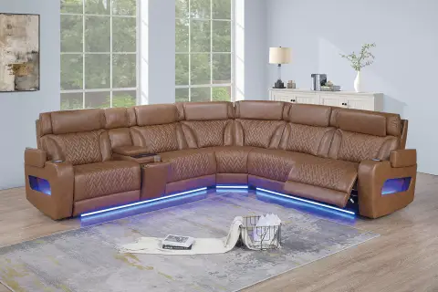 Power Motion Sectional, Caramel