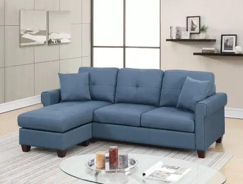 2-Pcs Sectional Sofa, Blue