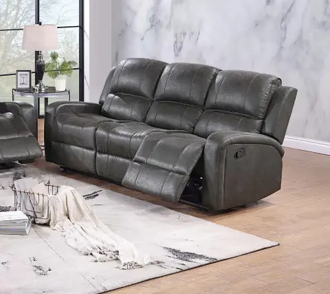 Manual Reclining Sofa, Smoke