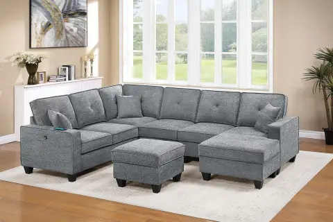 5-Piece Sectional Set, Light Gray