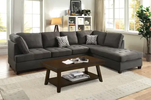 2-Piece Sectional Set W/ 2 Accent Pillows
