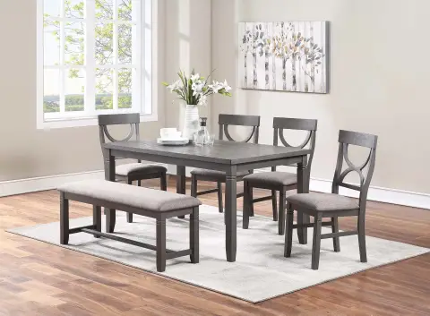 6-Pc Dining Set, Gray