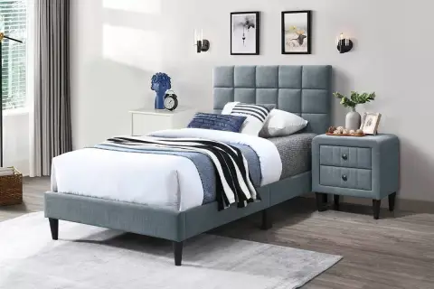 Twin Bed, Gray