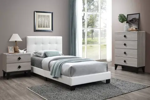 Twin Bed, White