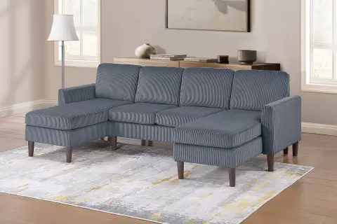 3-Piece Sectional Set, Dark Gray