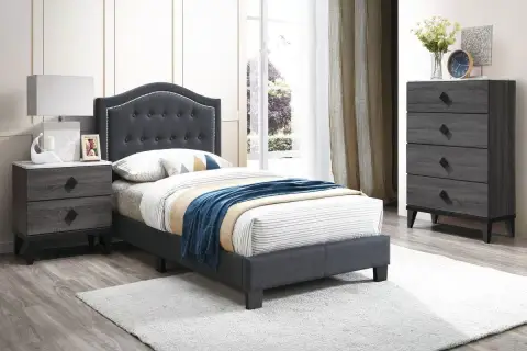 Twin Bed, Charcoal