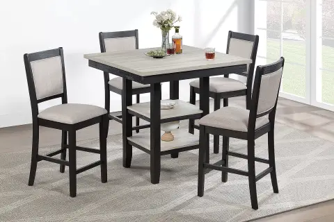 5-Piece Counter Height Set, Antique Black