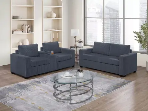 2-Piece Sofa Set, Dark Gray
