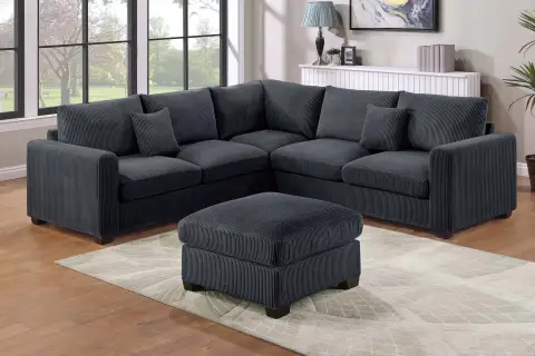 4-Piece Sectional Set, Black