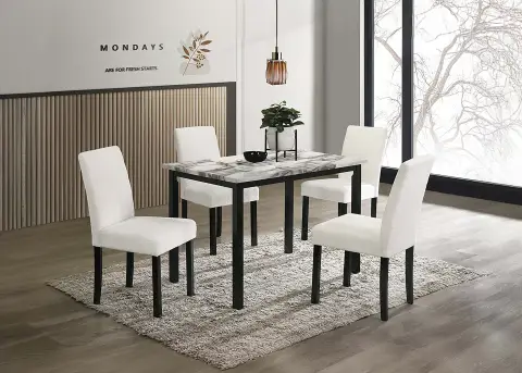 5-Pcs Dining Set, White