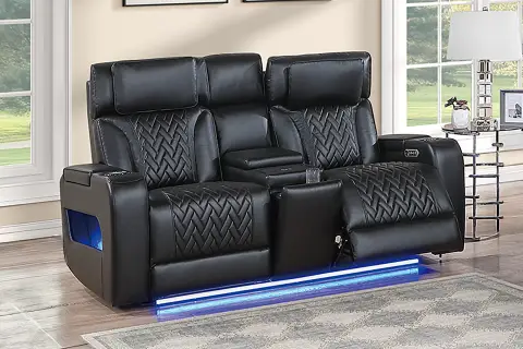 Power Reclining Loveseat, Black