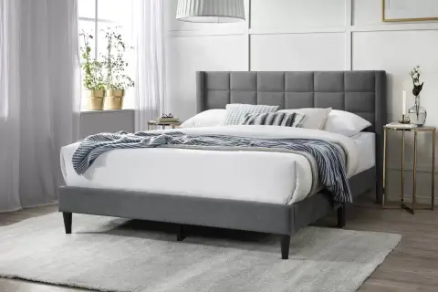 Queen Bed, Gray