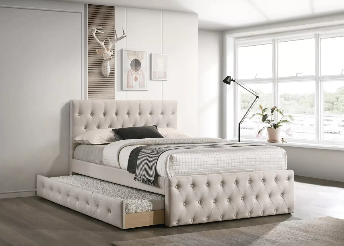Cama individual, Marrón claro