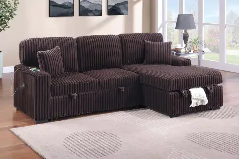 Convertible Sectional, Coffee