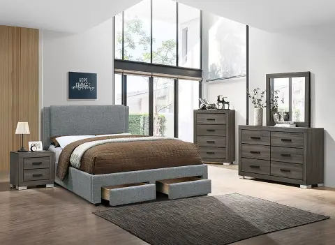 Full Bed, Light Gray