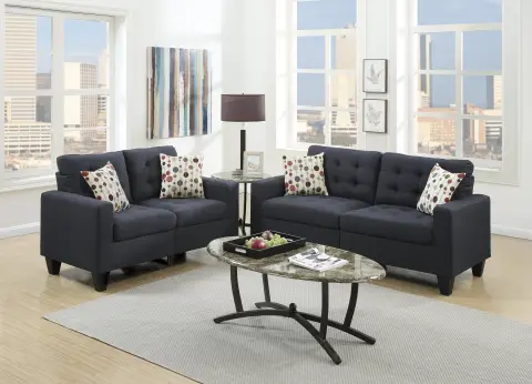 2-Piece Sofa Set, Black
