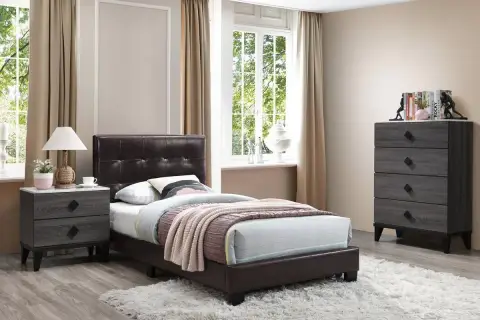 Twin Bed, Brown