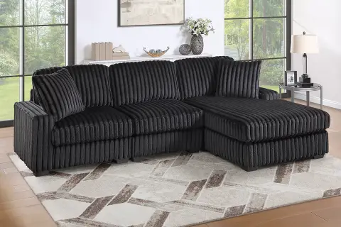 2-Piece Reversible Sectional Set, Onyx