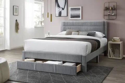 Queen Bed, Gray