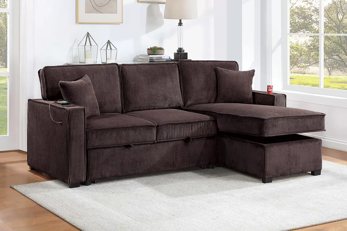 Convertible Sectional, Chocolate