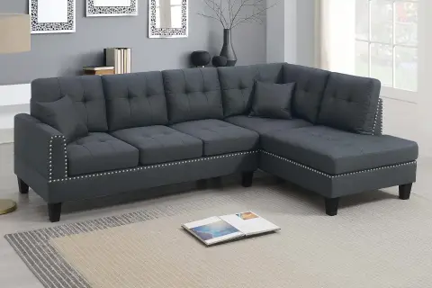2-Piece Sectional Set, Charcoal