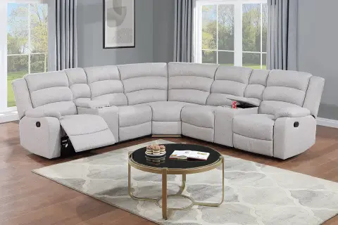 3-Piece Reclining Sectional Set, Siecere Bone