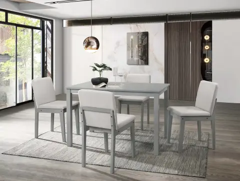 5 Piece Dining Set, Silver