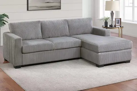 2-Piece Sectional Sofa, Light Gray