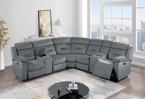 Manual Motion Sectional, Dark Gray
