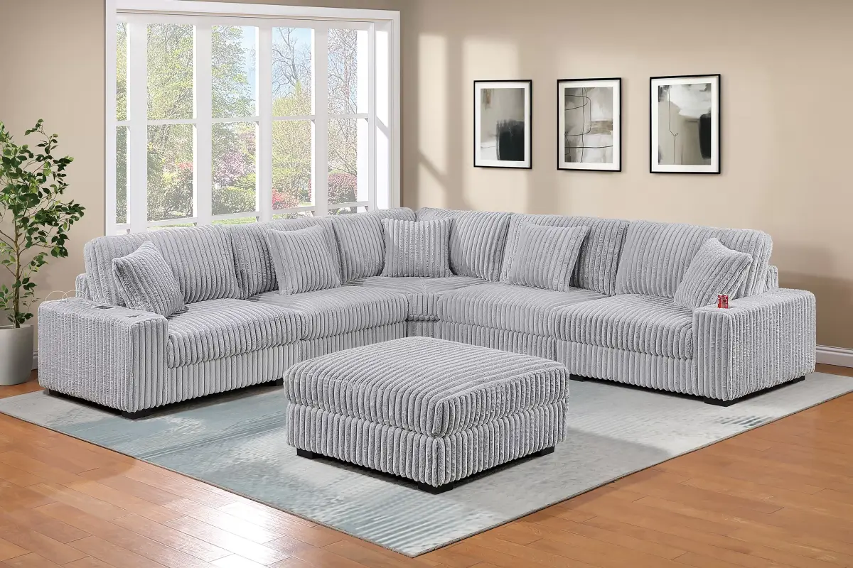 6-Piece Modular Set, Mink Gray