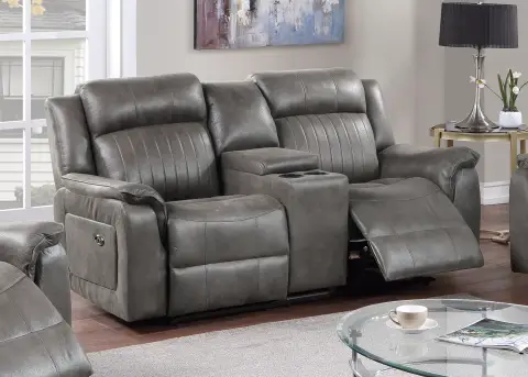Manual Reclining Loveseat, Slate Blue