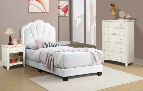 Twin Bed, White