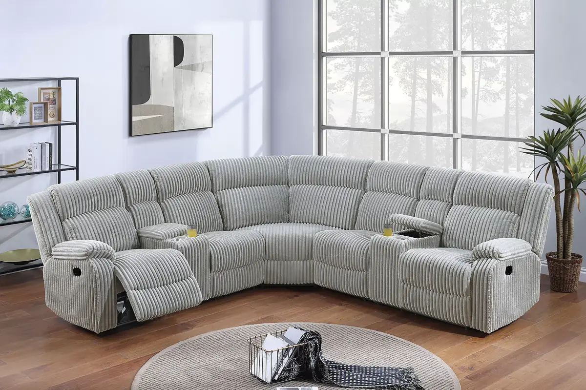 Power Motion Sectional, Ash