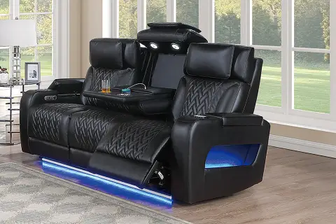 Power Reclining Sofa, Black