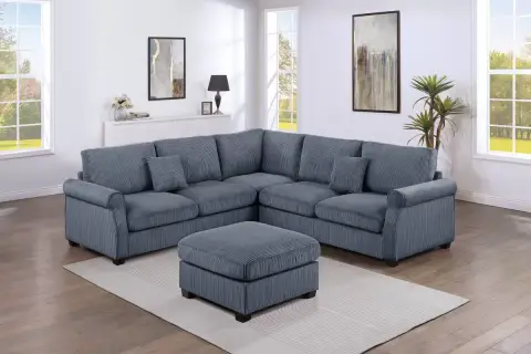 4-Pcs Sectional, Dark Gray