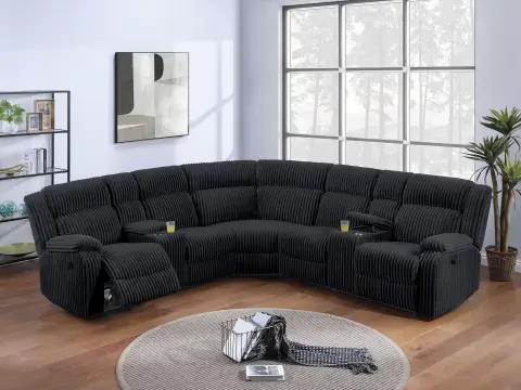 Power Motion Sectional, Black