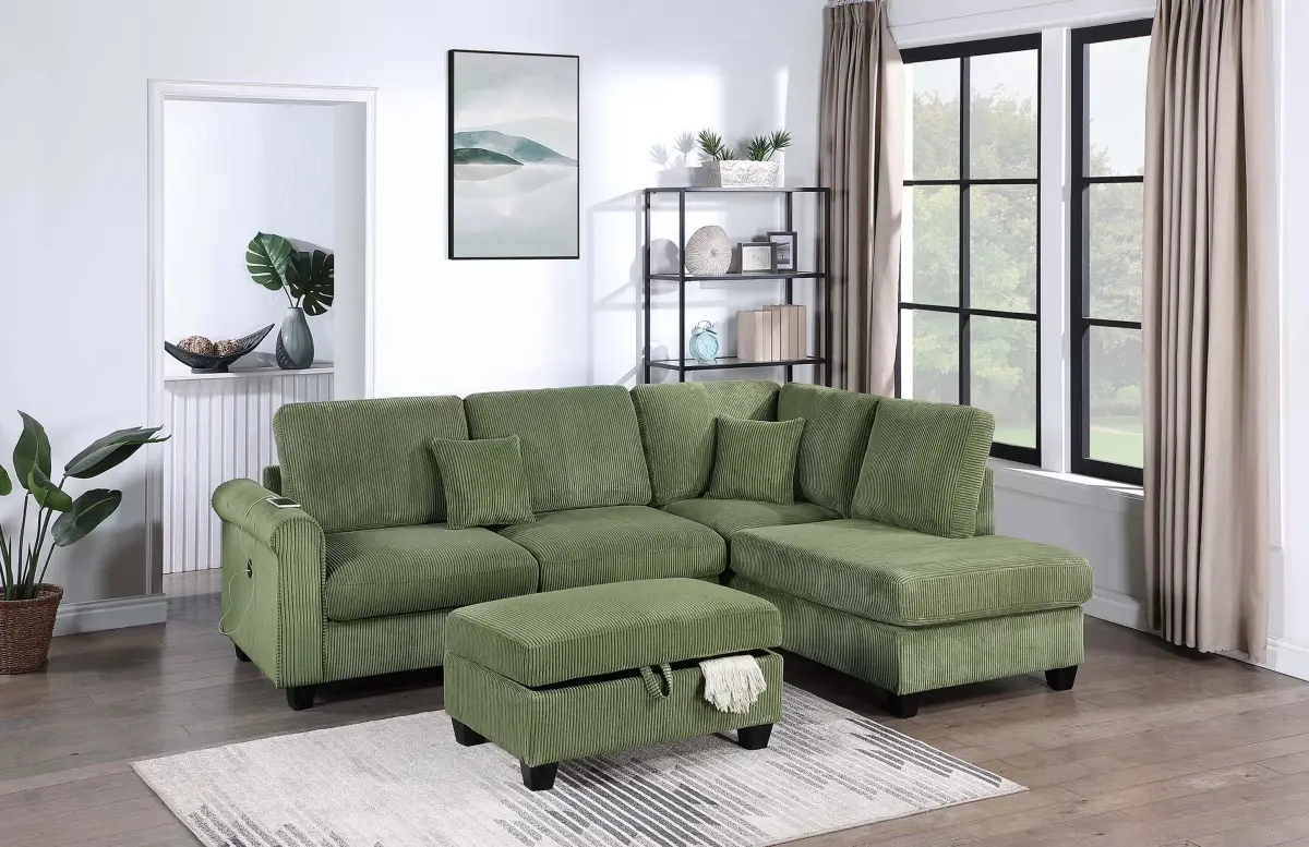 3-Piece Sectional Set, Sage
