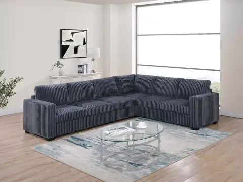 4-Piece Sectional Set, Dark Gray