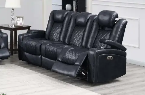 Power Reclining Sofa, Ink Blue