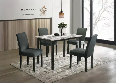 5-Pcs Dining Set, Charcoal