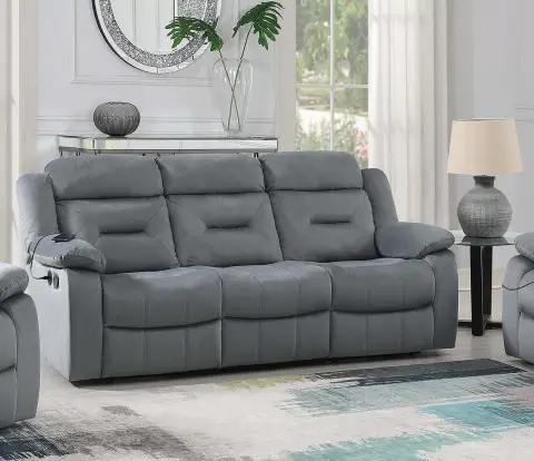 Manual Reclining Sofa, Dark Gray