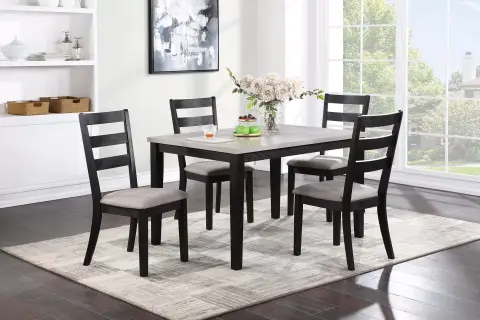 5-Pcs Dining Set, Black