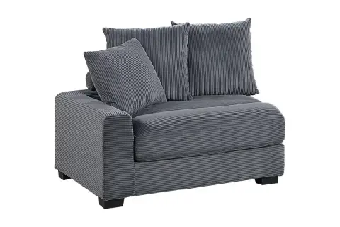 Left Arm Facing Chair, Dark Gray