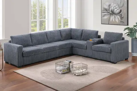4-Piece Sectional Set, Dark Gray