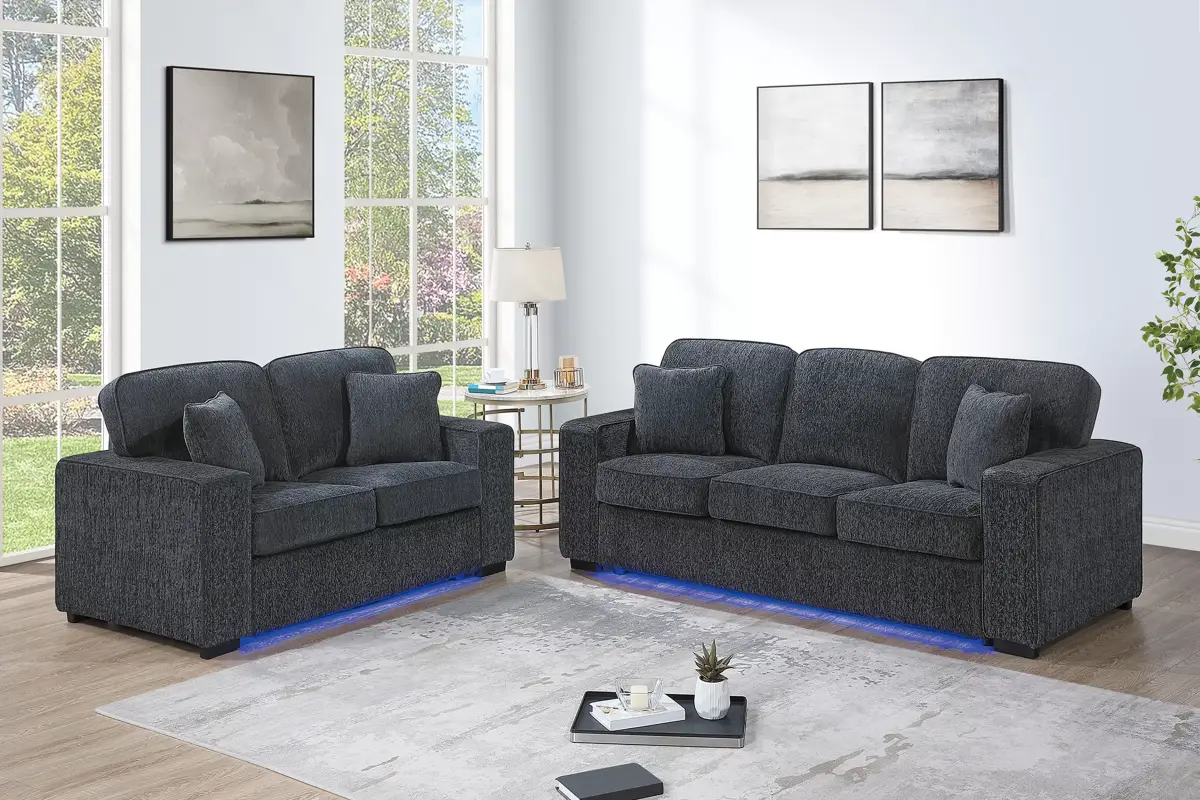 2-Piece Sofa Set, Dark Gray