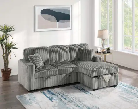 2-Piece Convertible Sectional, Smoke