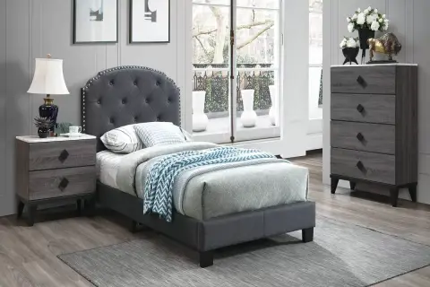 Twin Bed, Charcoal