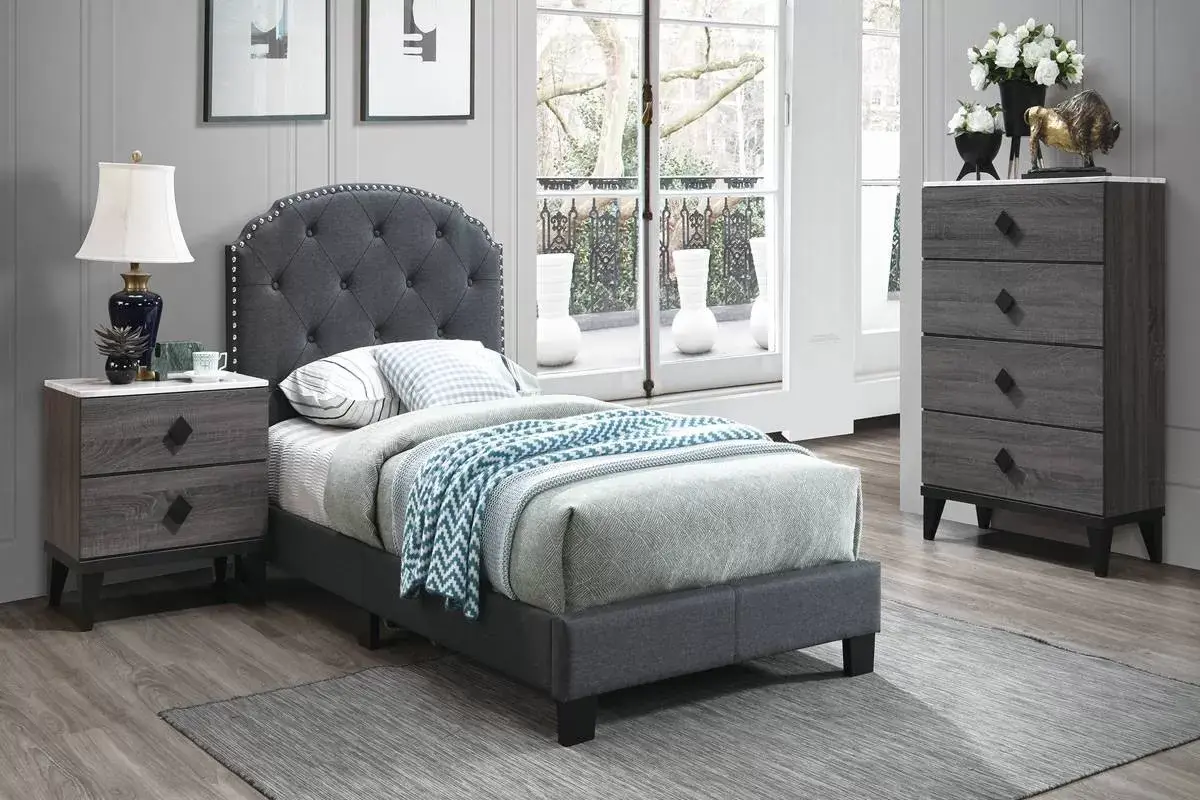 Twin Bed, Charcoal