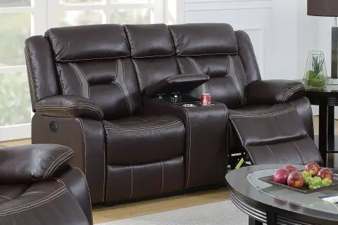 Power Reclining Loveseat, Dark Rosy Brown